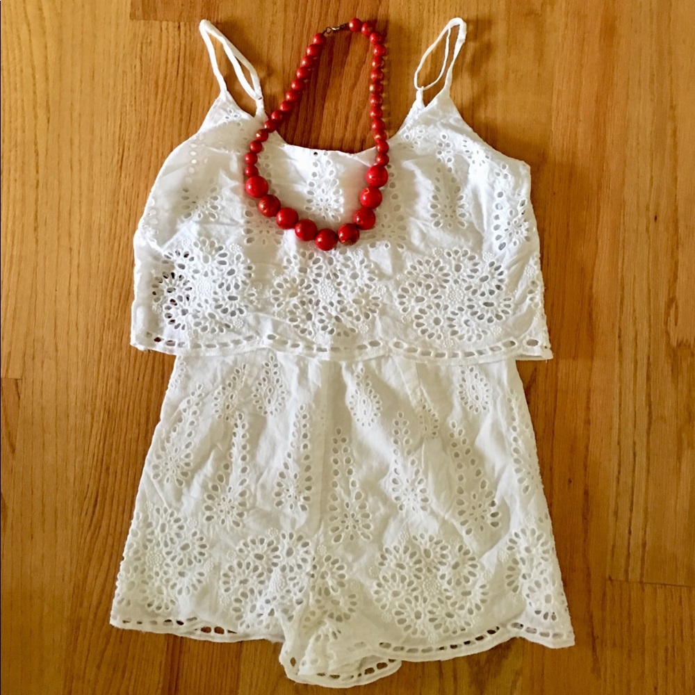 Forever 21 White Eyelet Romper 💕